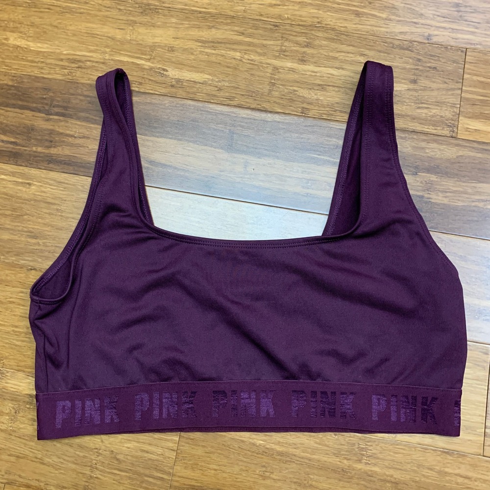 PINK Victoria's Secret Sports Bra Top Women's‎ Activewear Plum Purple Size Large